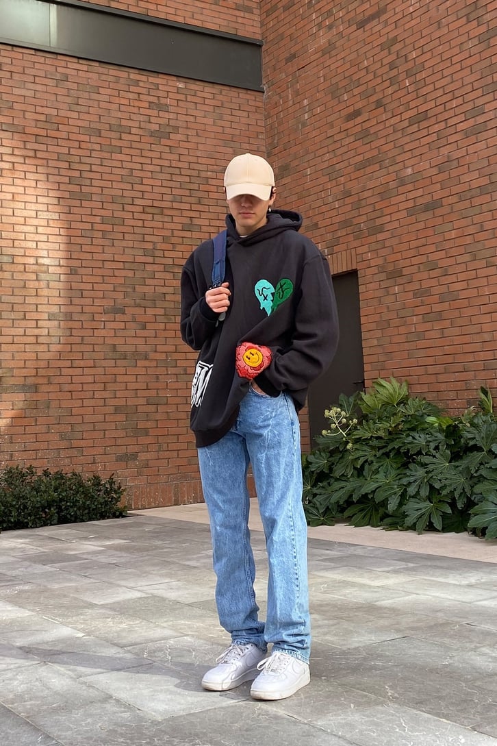 Punchwork Urban Style Oversize Premium Hoodie
