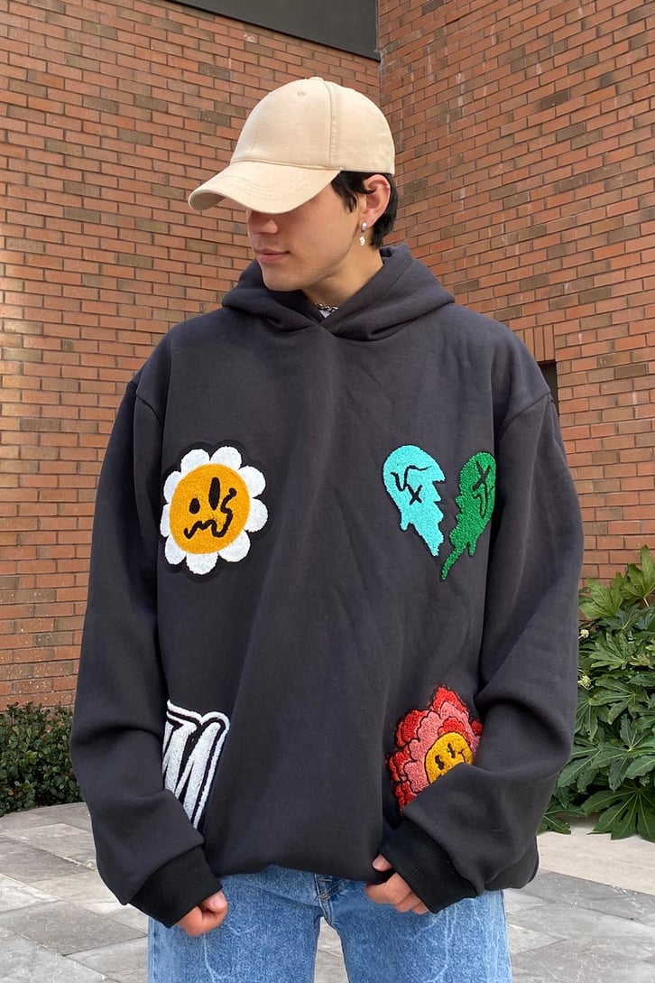 Punchwork Urban Style Oversize Premium Hoodie