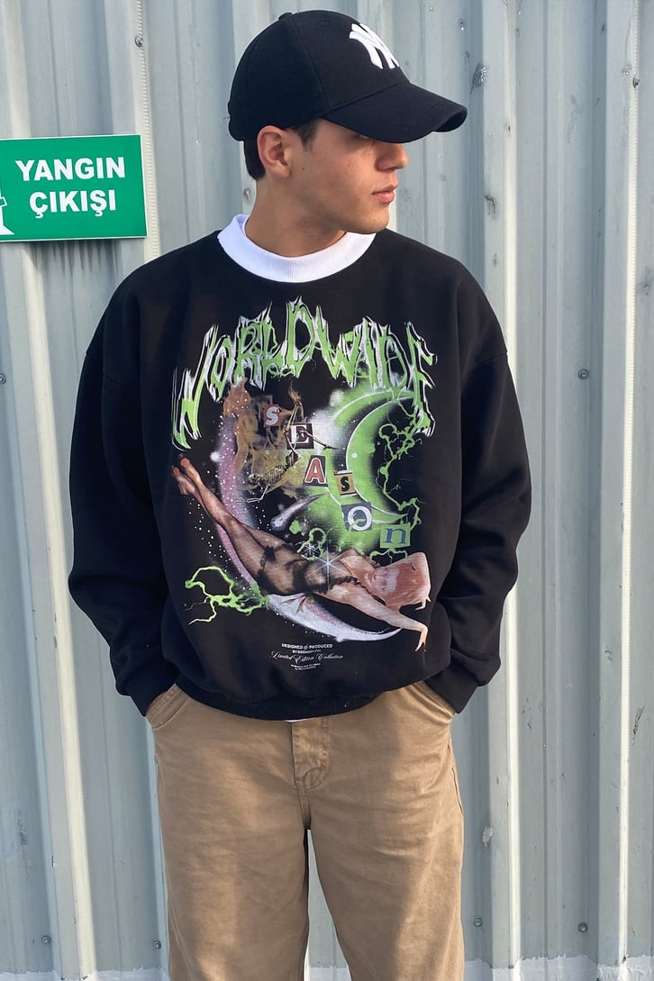Punchwork Urban Style Oversize Premium Hoodie