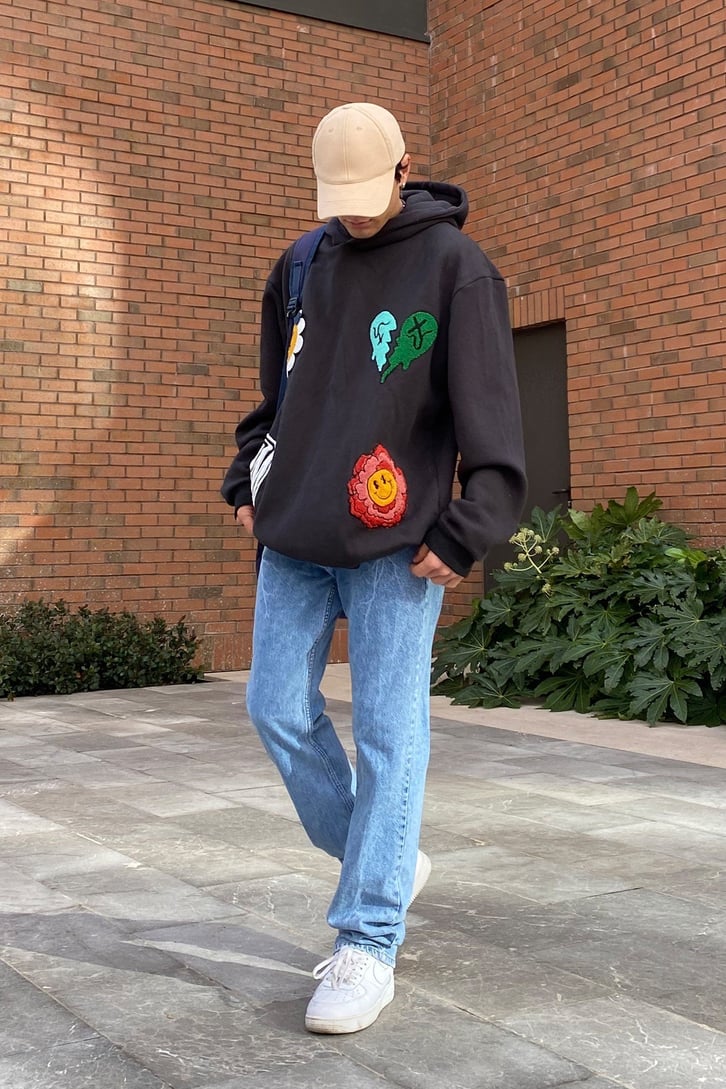 Punchwork Urban Style Oversize Premium Hoodie