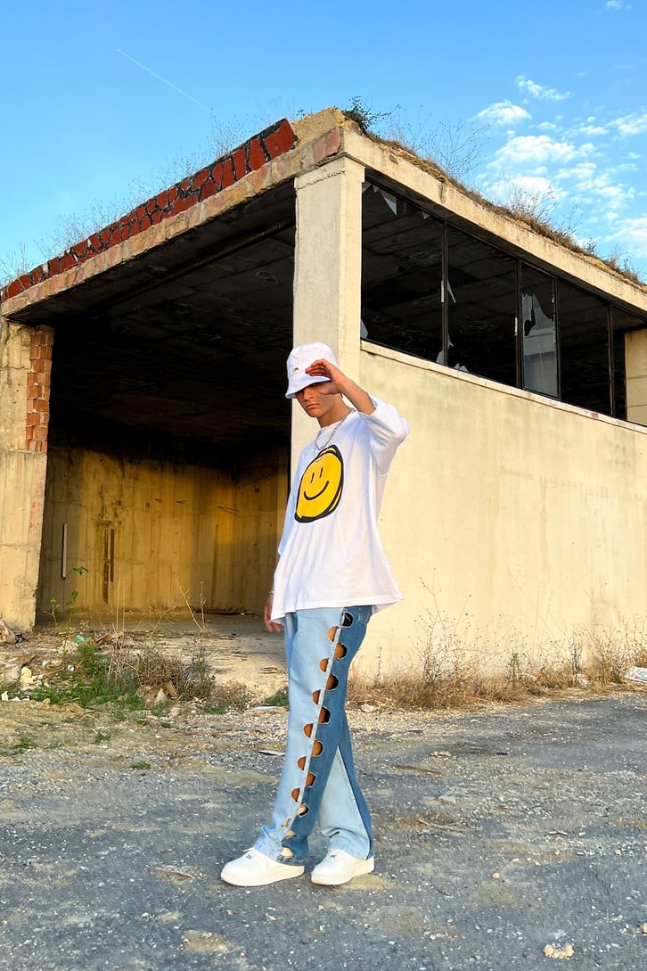 Pure Smile Oversize Beyaz Tshirt