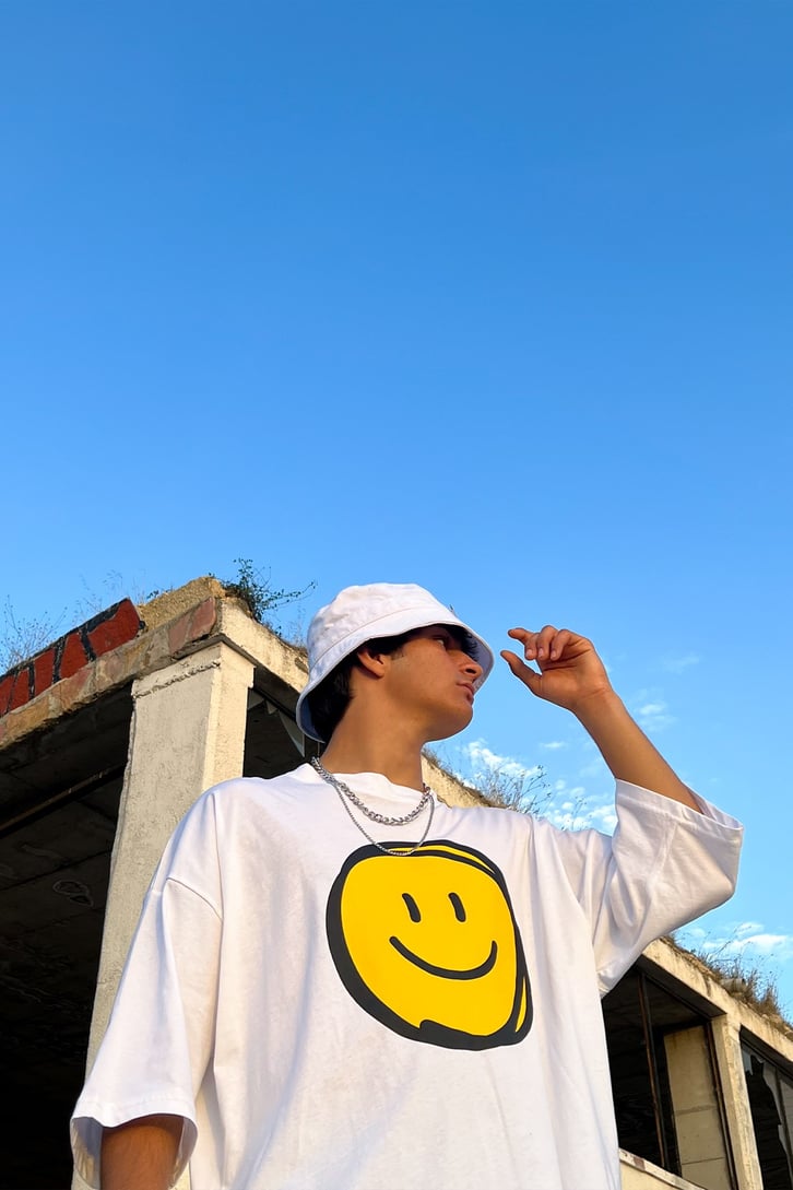 Pure Smile Oversize Beyaz Tshirt