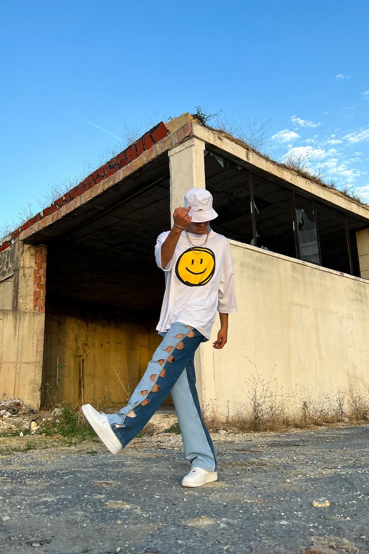 Pure Smile Oversize Beyaz Tshirt