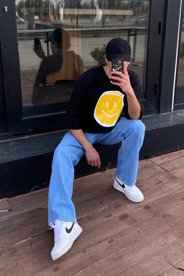 Pure Smile Oversize Beyaz Tshirt