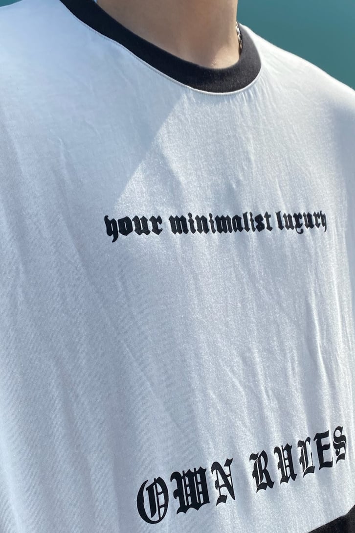 Purpose Gothic Çift Renk Oversize Tshirt