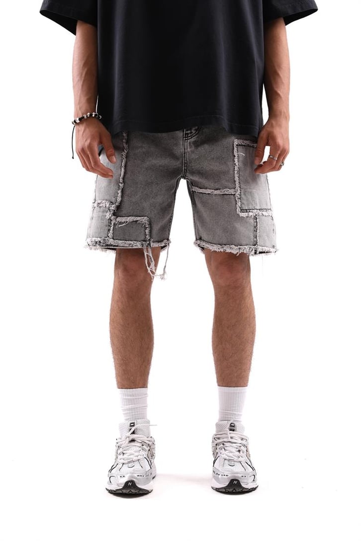 Püskül Detaylı Acid Wash Jean Şort
