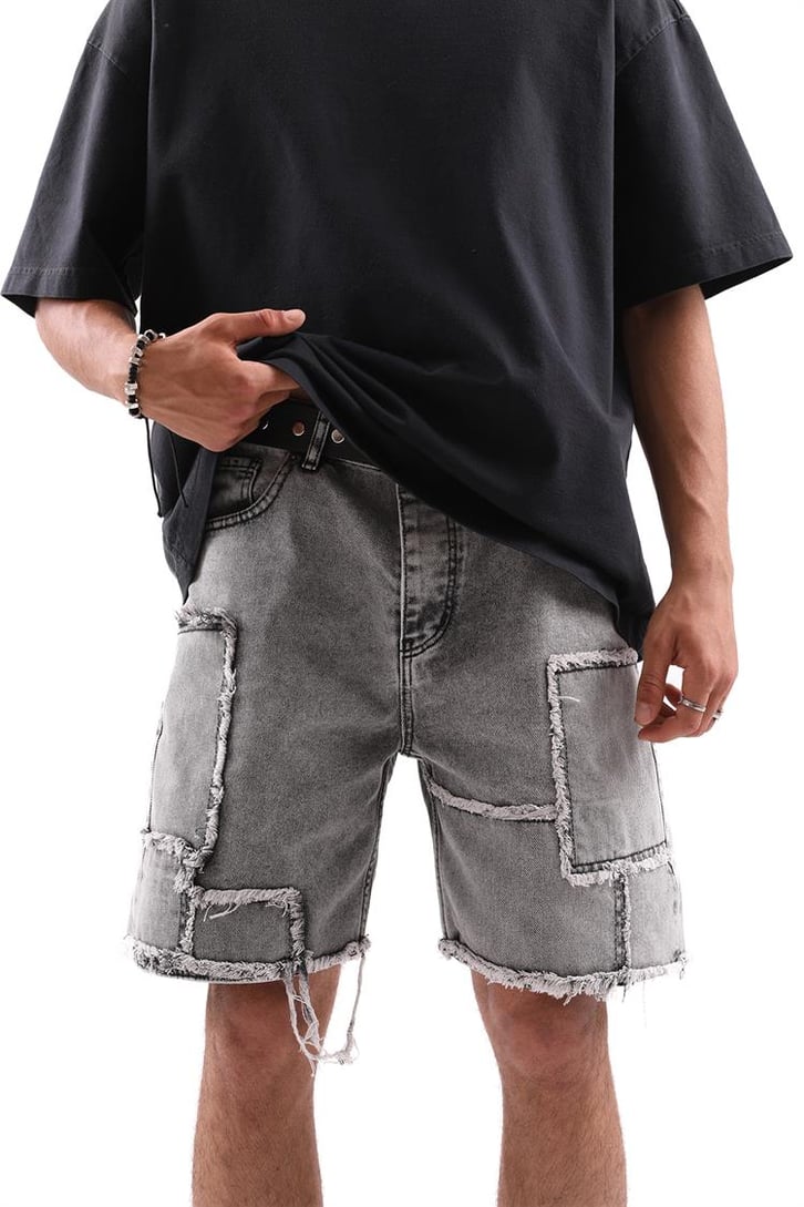 Püskül Detaylı Acid Wash Jean Şort