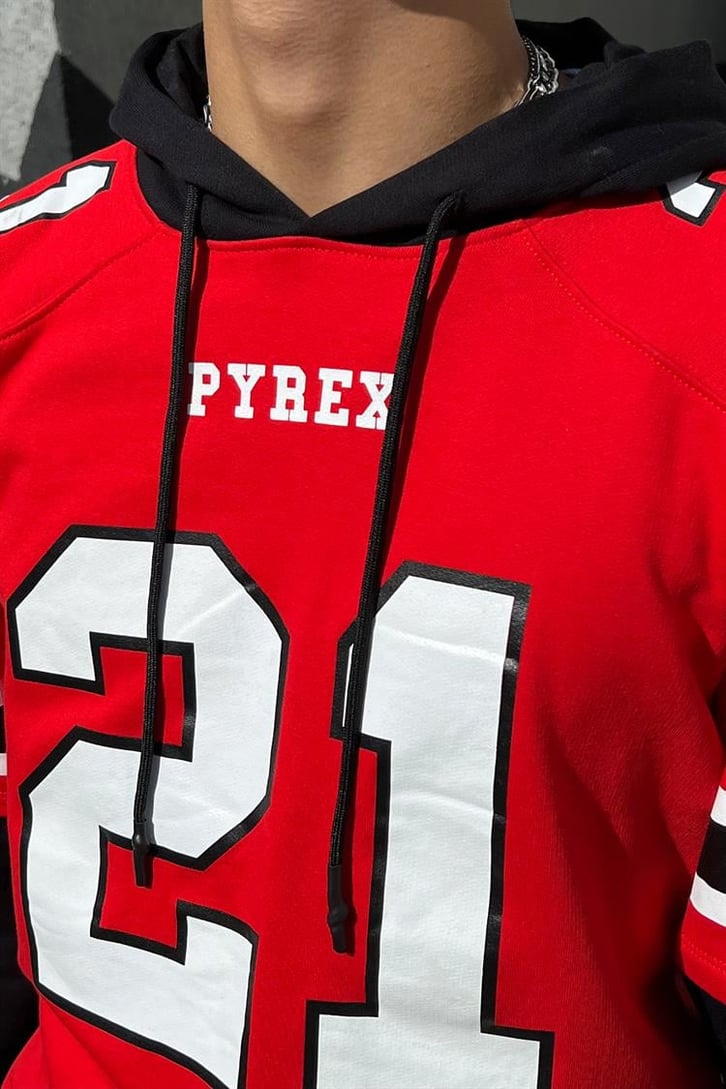 Pyrex 21 Baskılı Kırmızı Hoodie