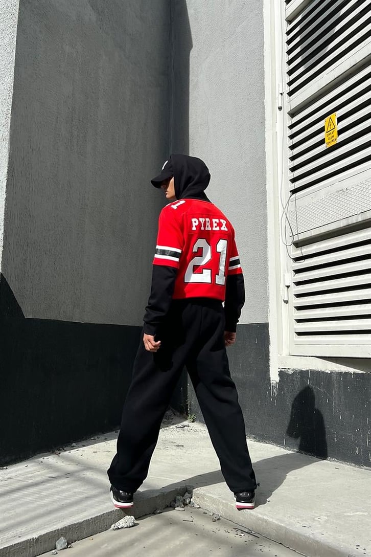 Pyrex 21 Baskılı Kırmızı Hoodie