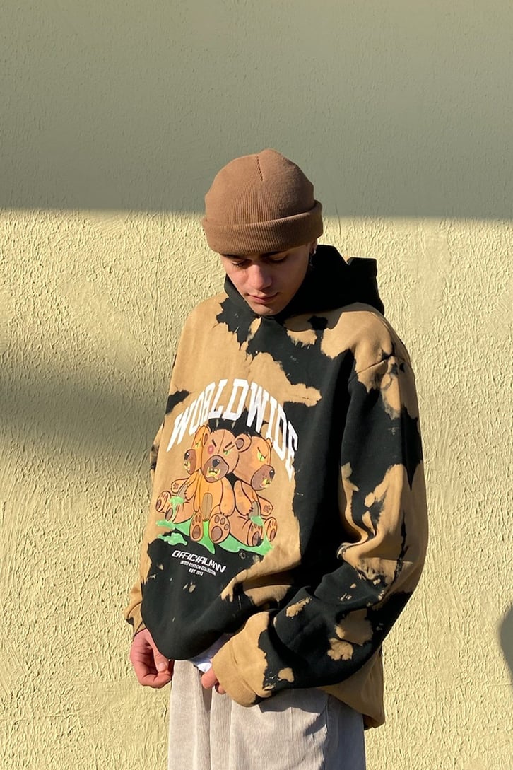 Pysco Bear Super Oversize Printed Premium Hoodie