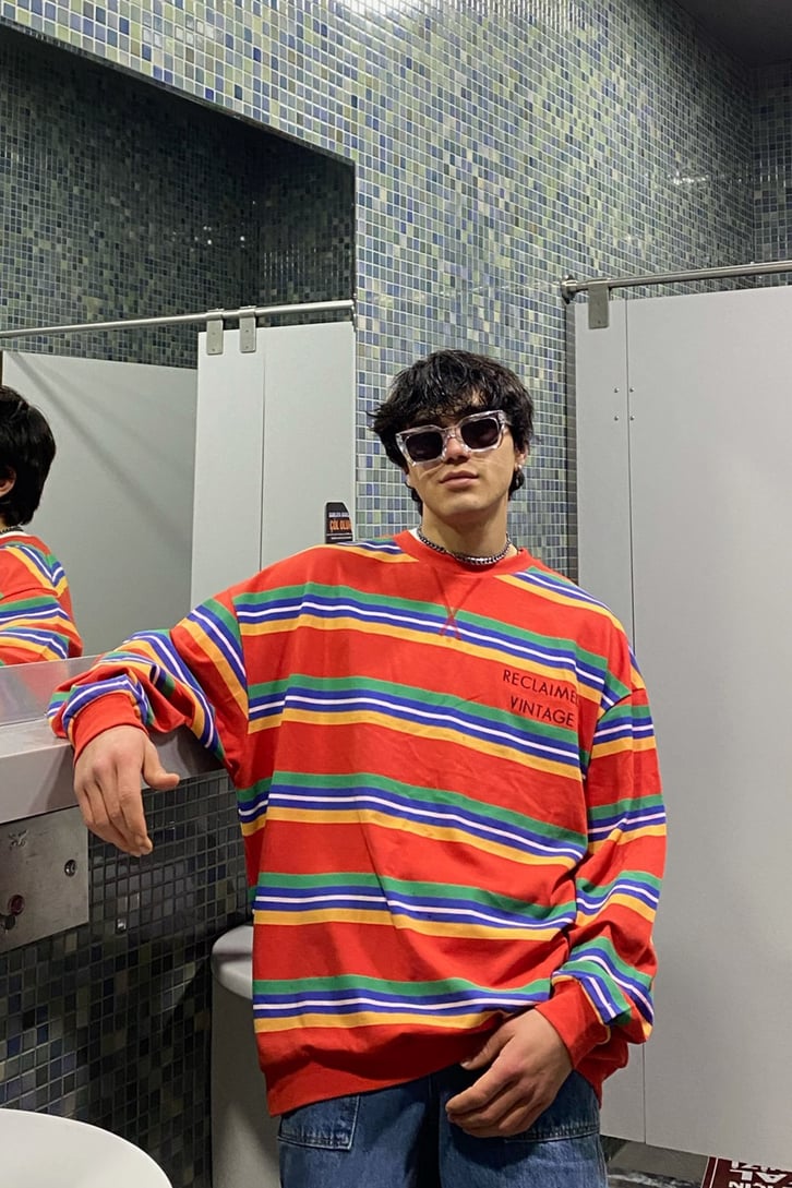 R.Vintage Color Block Oversize Premium Sweatshir