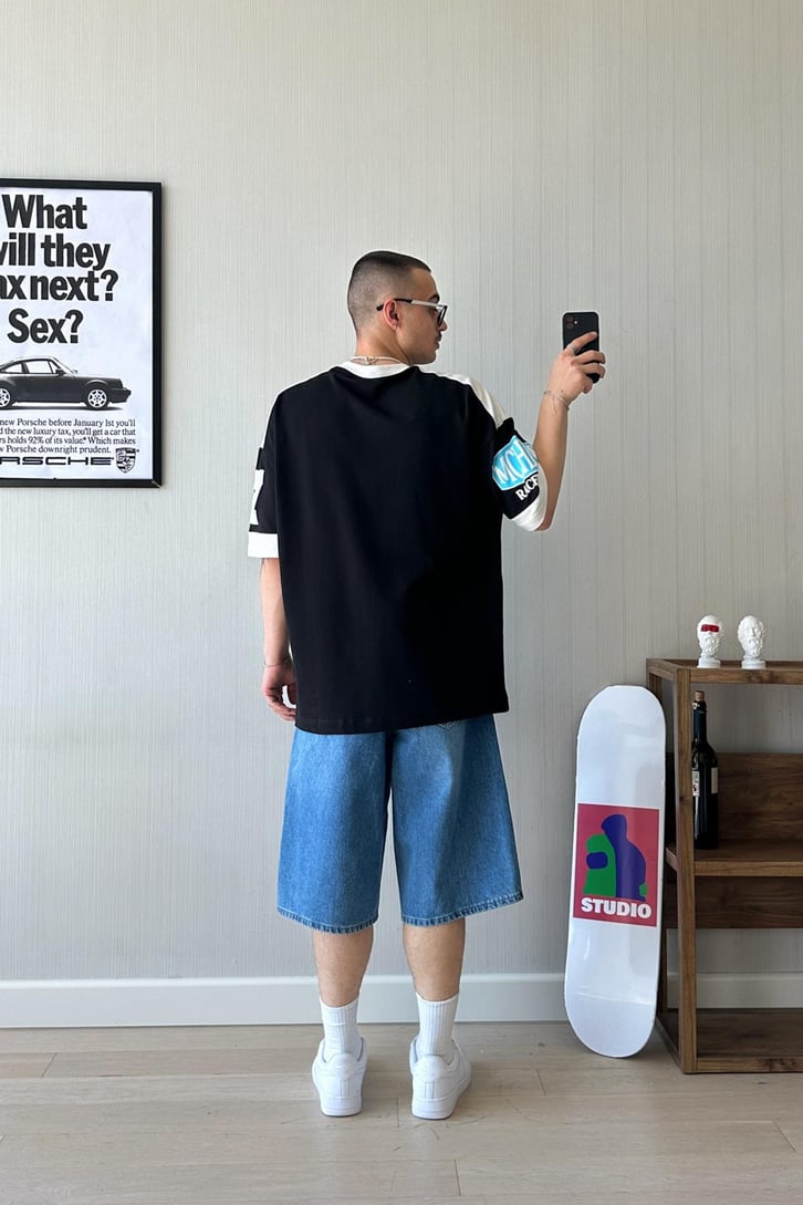 Racer Vibe Baskılı Oversize Tişört