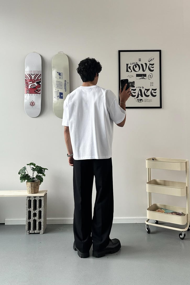 Racism Baskılı Oversize Tişört