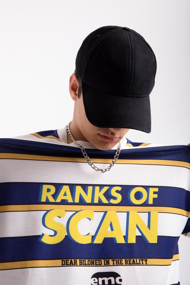 Ranks of Scan Çizgili Oversize Tshirt