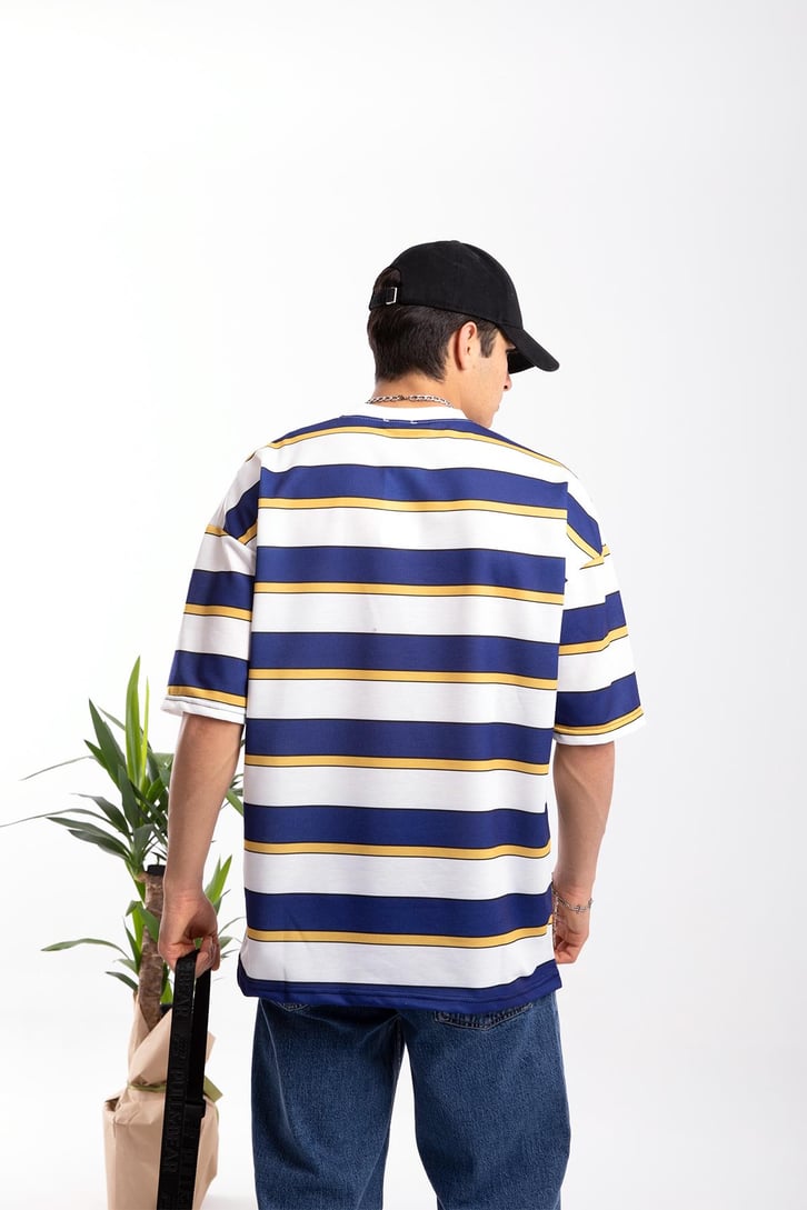 Ranks of Scan Çizgili Oversize Tshirt