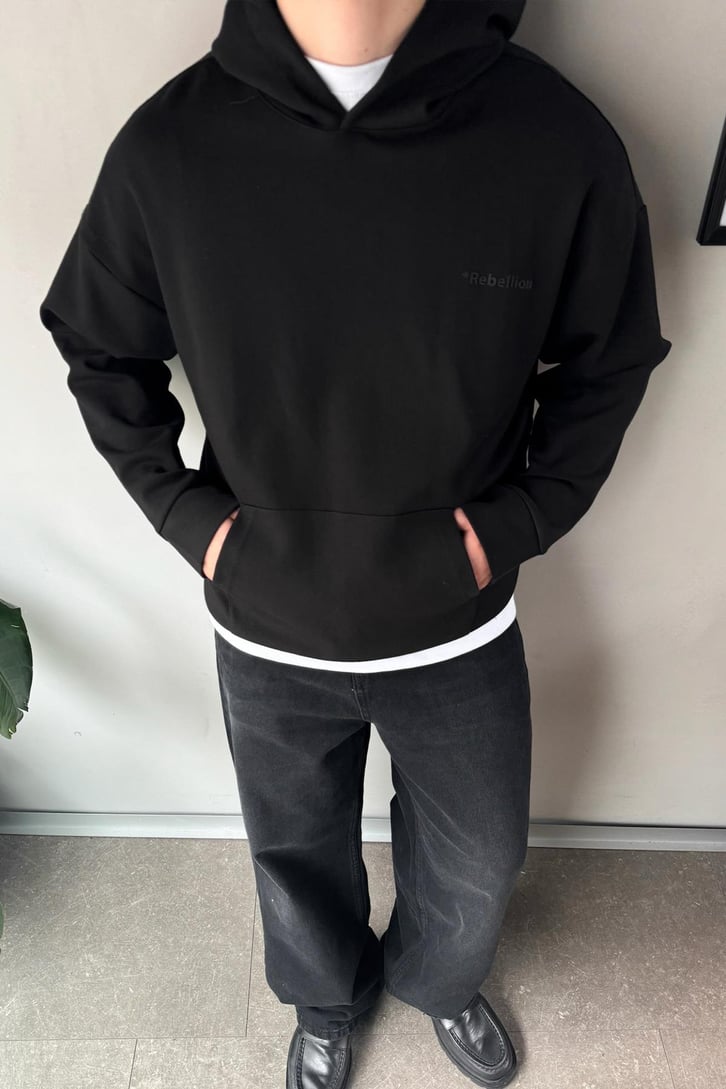 Rebellion Baskılı Hoodie