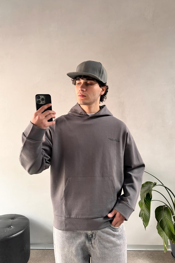 Rebellion Baskılı Hoodie