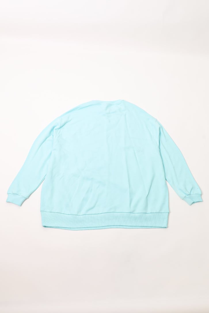 Reclaimed Baskılı Turkuaz Oversize Sweatshirt