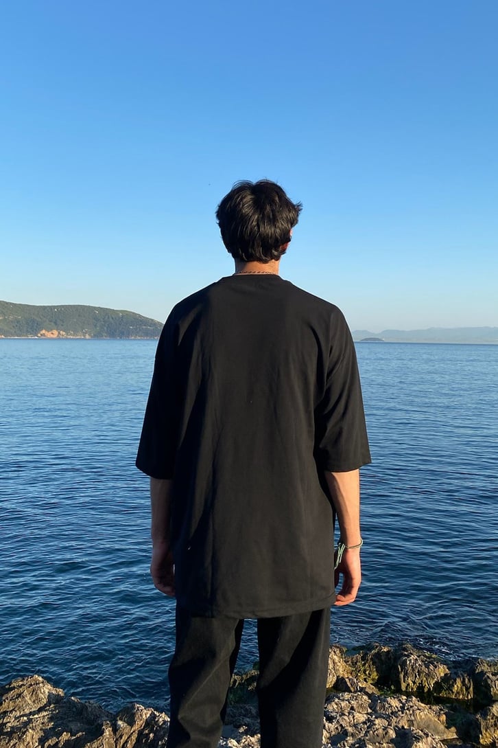Red Limited Edition Baskılı Siyah Oversize Tshirt