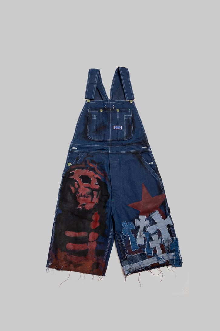 Red Skeleton Custom Overalls