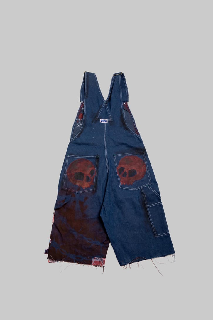 Red Skeleton Custom Overalls