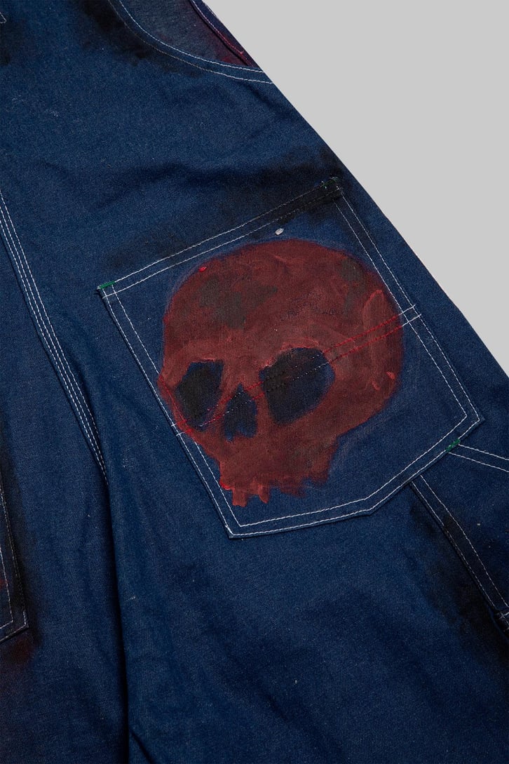 Red Skeleton Custom Overalls