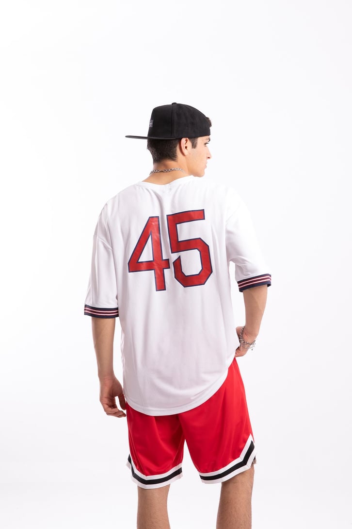 Red Sox 45 Beyaz Oversize Forma