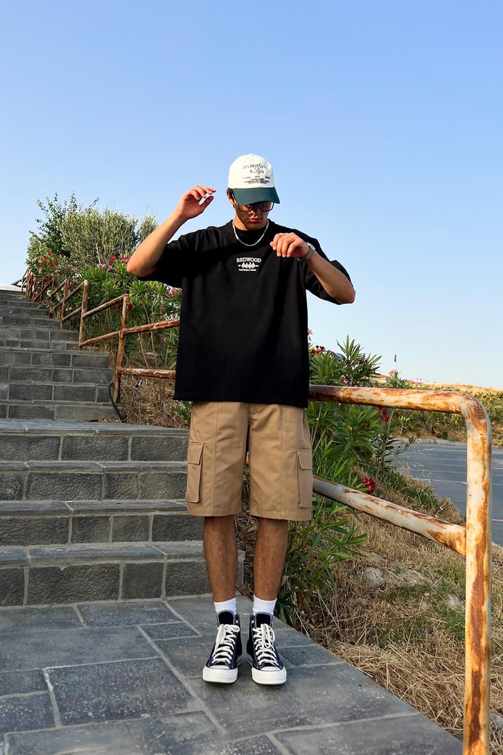 Red Wood Nakışlı Oversize Tişört