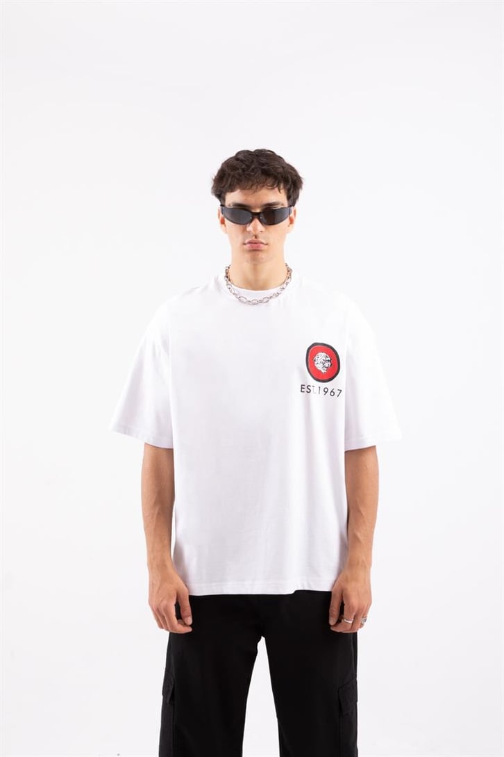 Refresh Refuel Baskılı Beyaz Oversize Tişört