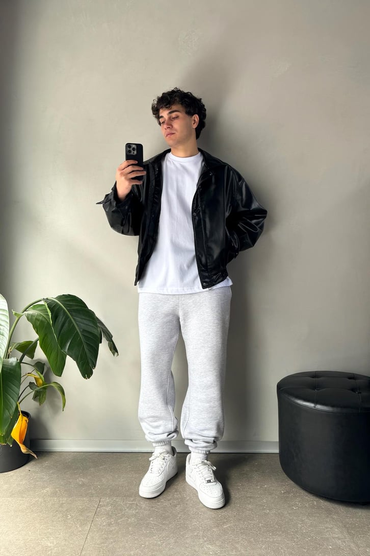 Regular Gri Melanj Jogger Eşofman Altı