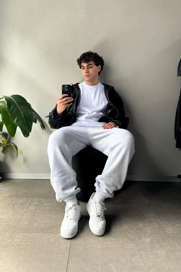 Regular Gri Melanj Jogger Eşofman Altı