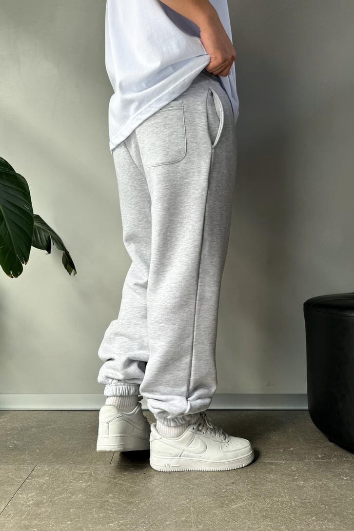 Regular Gri Melanj Jogger Eşofman Altı