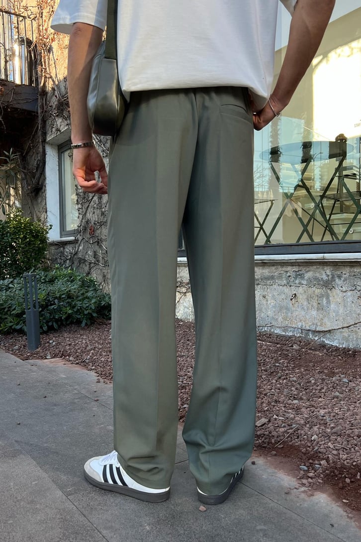 Relax Fit Haki Kumaş Pantolon
