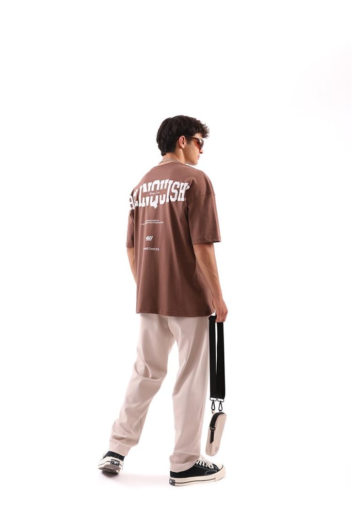Relinquishi Basic Kahverengi Oversize Tshirt