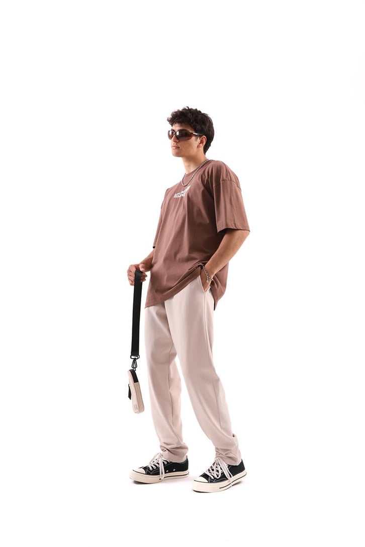 Relinquishi Basic Kahverengi Oversize Tshirt