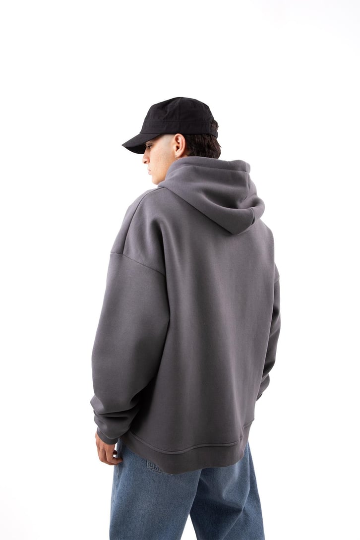 Remember Baskılı Beyaz Oversize Zip Hoodie