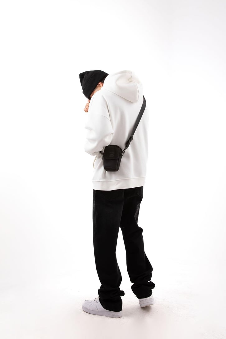 Remember Baskılı Beyaz Oversize Zip Hoodie