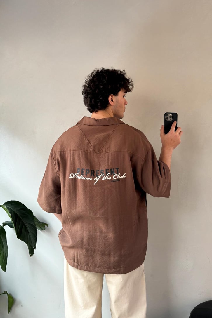 Represent Baskılı Kısa Kol Gömlek