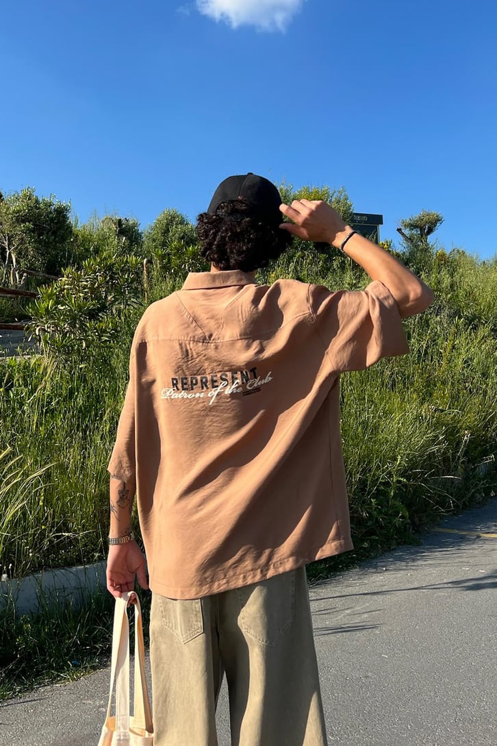 Represent Baskılı Kısa Kol Gömlek