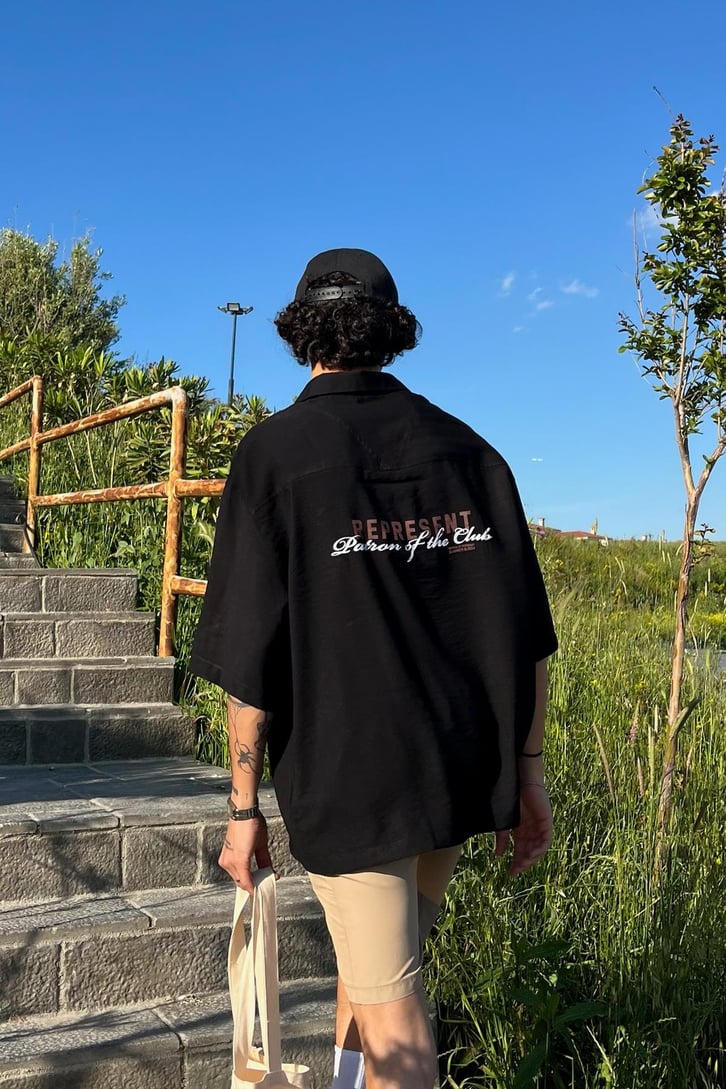 Represent Baskılı Kısa Kol Gömlek