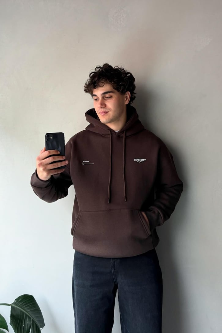 Represent Baskılı Oversize Hoodie