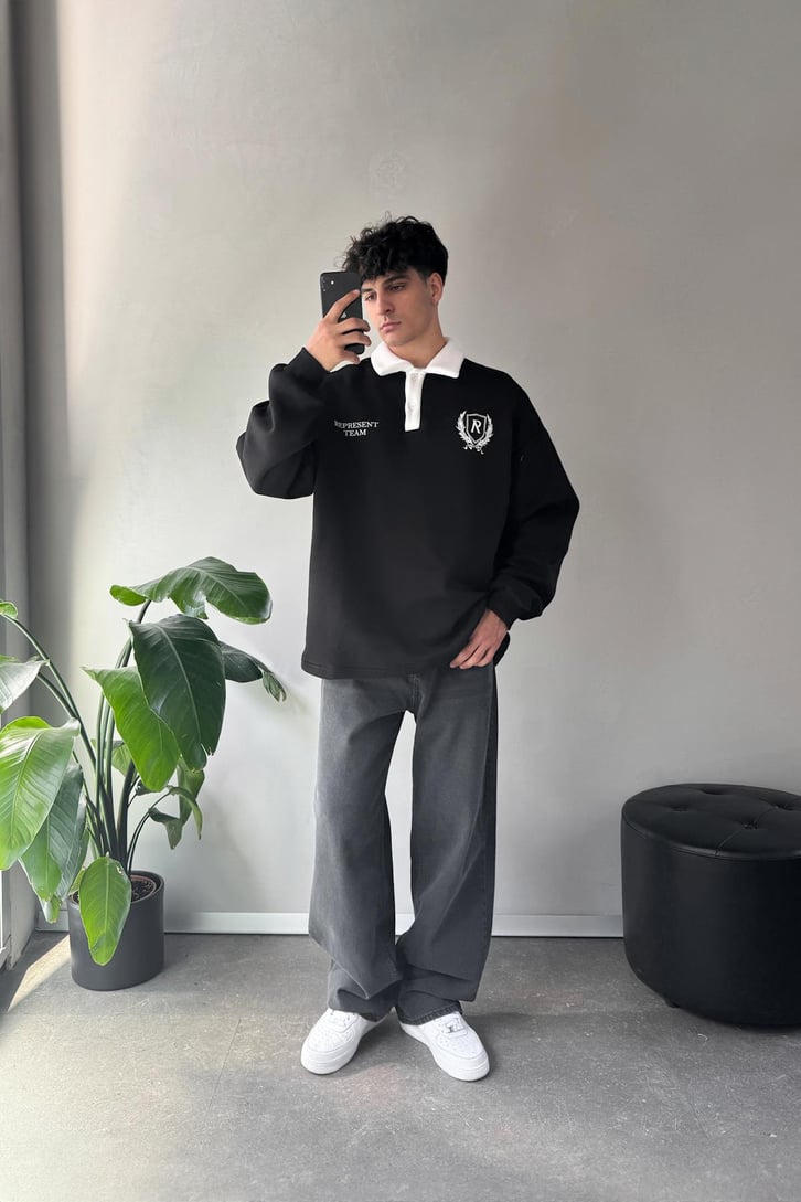 Represent Team Baskılı Polo Yaka Sweatshirt