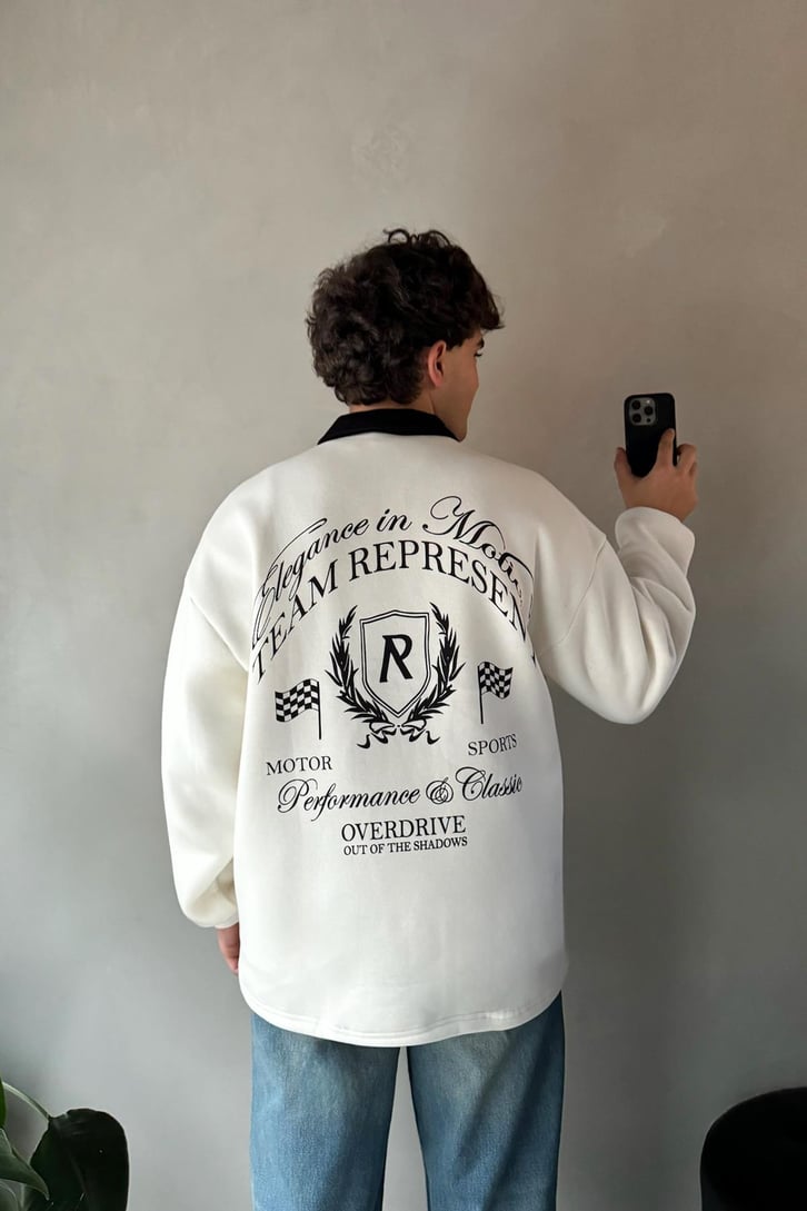 Represent Team Baskılı Polo Yaka Sweatshirt