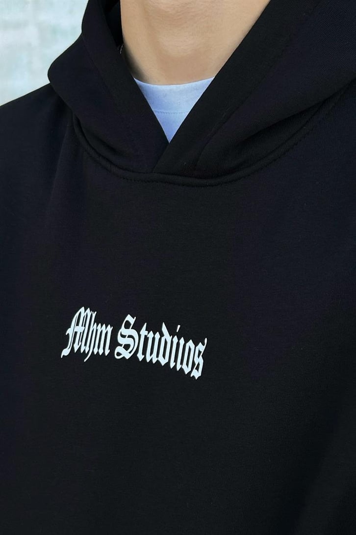 Respect Yourself Sırt Baskılı Siyah Hoodie