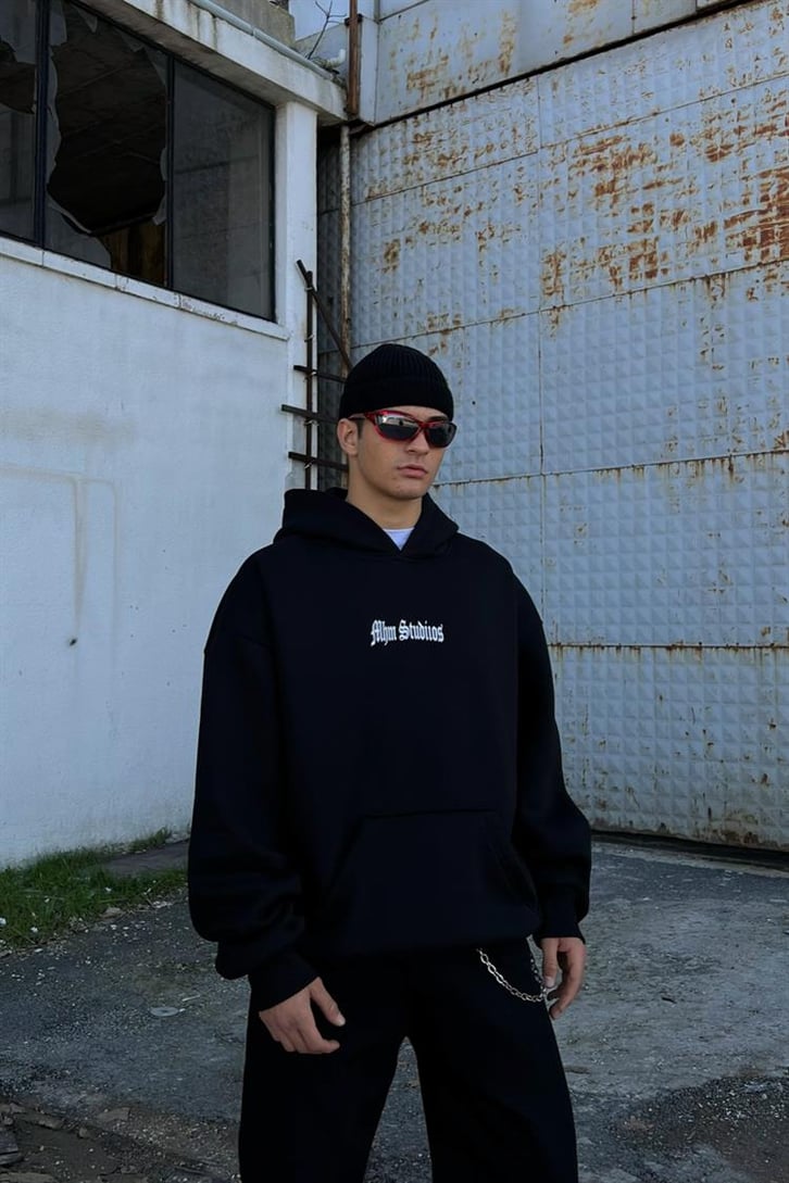Respect Yourself Sırt Baskılı Siyah Hoodie
