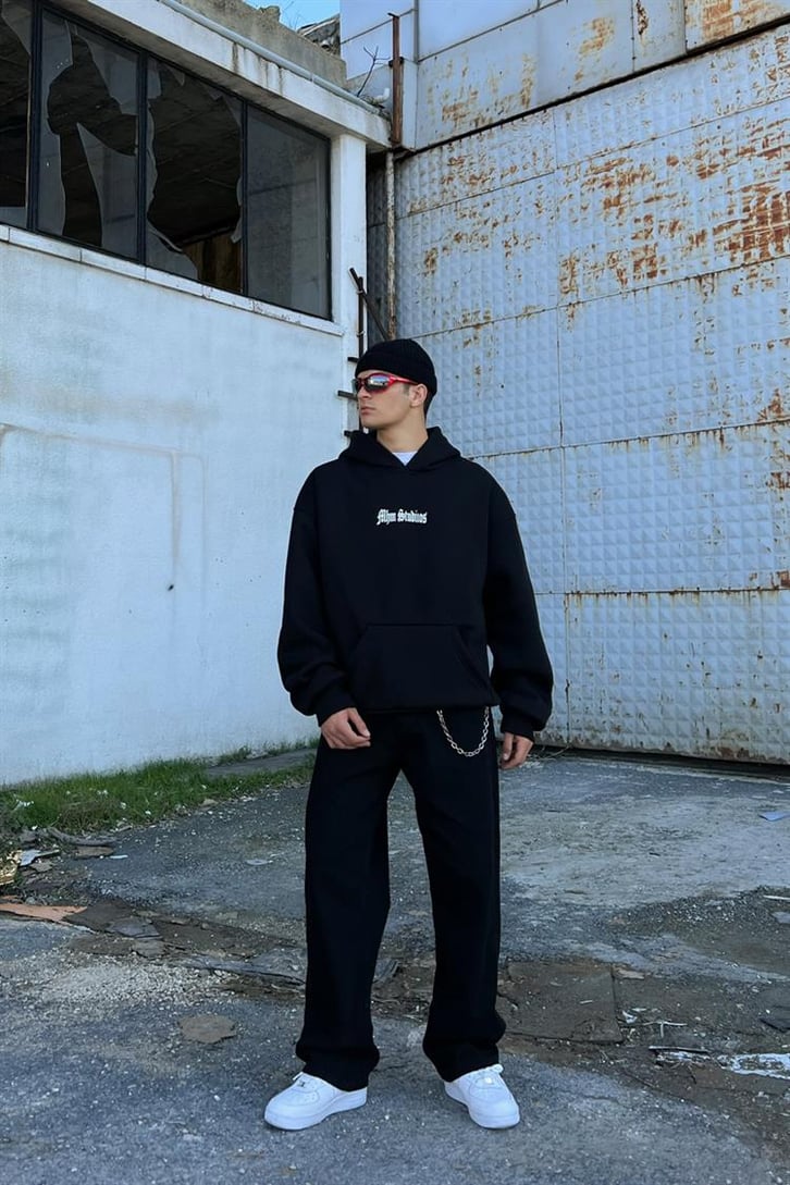 Respect Yourself Sırt Baskılı Siyah Hoodie