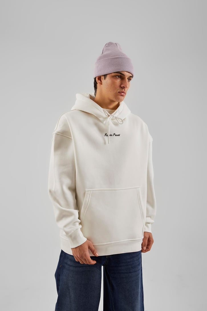 Respire Present Baskılı Beyaz Oversize Hoodie