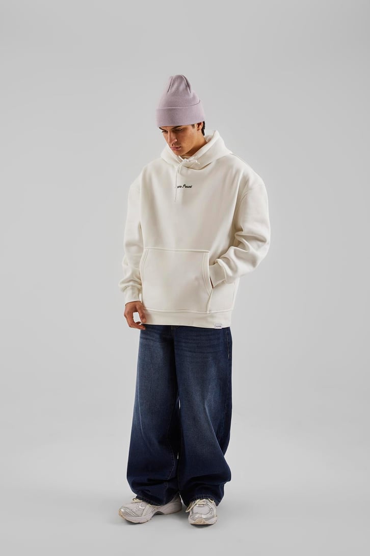 Respire Present Baskılı Beyaz Oversize Hoodie