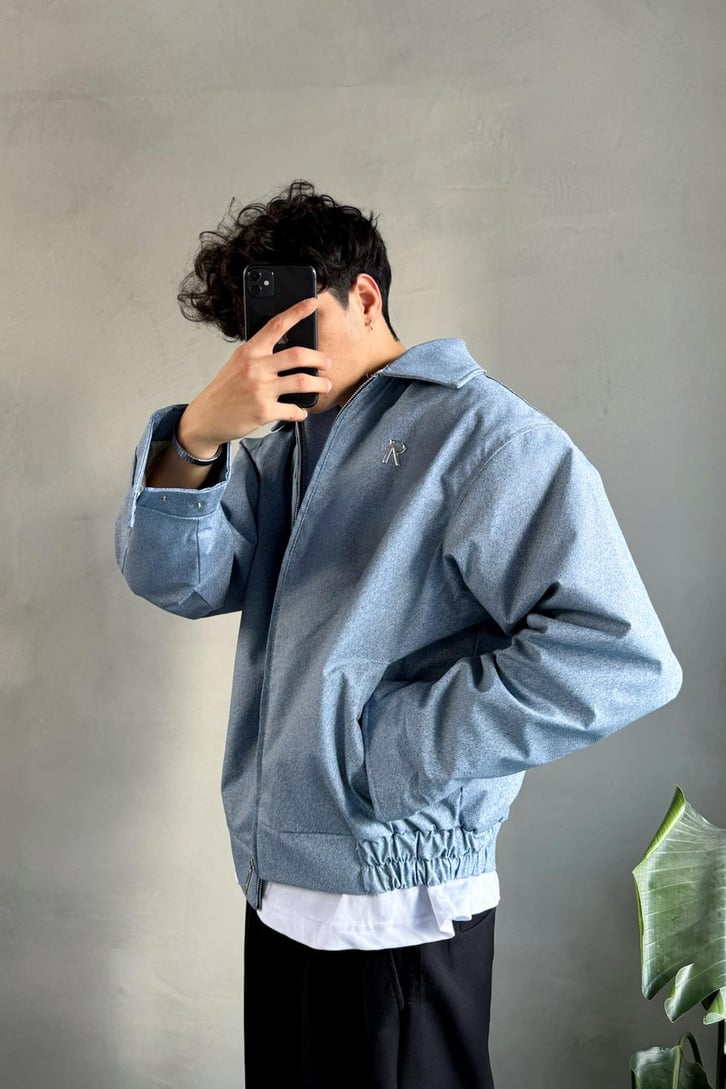 Retro Baskılı Bomber Ceket
