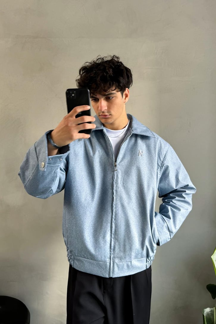 Retro Baskılı Bomber Ceket